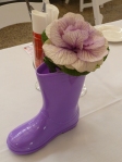 Colourful gumboots (symbol of Tasmania) were filled with vegetables
